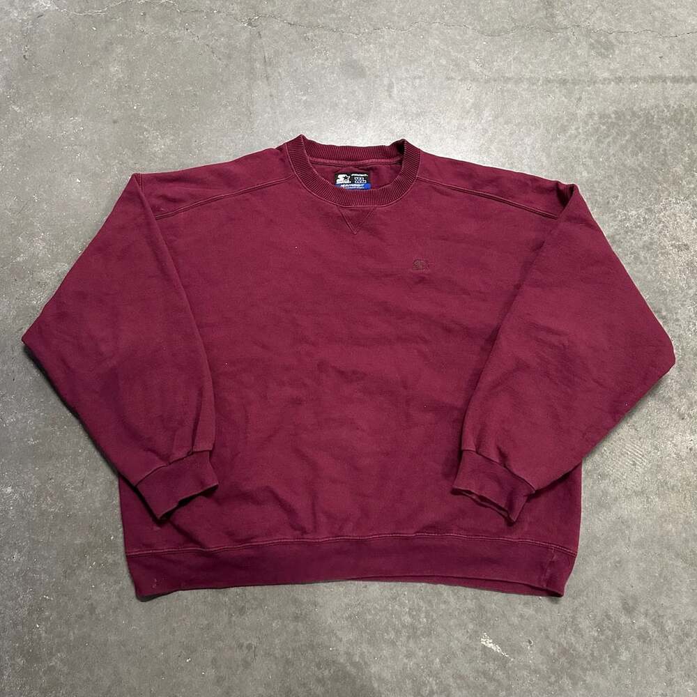 Vintage 90s Starter Heavyweight Maroon Crewneck Sweatshirt XL